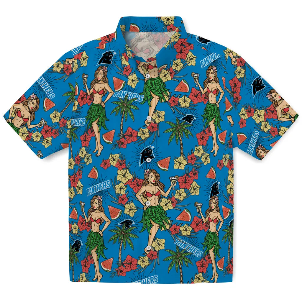 Carolina Panthers Hawaiian Shirt - Hawaiian Girls Design | Moonbestprint