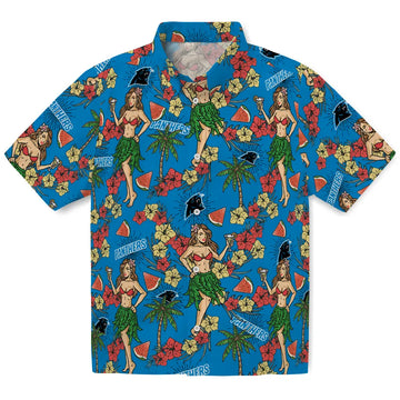 Carolina Panthers Hawaiian Shirt - Hawaiian Girls Design | Moonbestprint