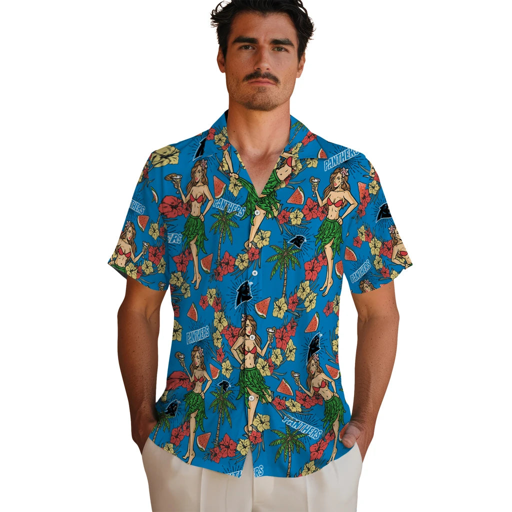 Carolina Panthers Hawaiian Shirt - Hawaiian Girls Design | Moonbestprint