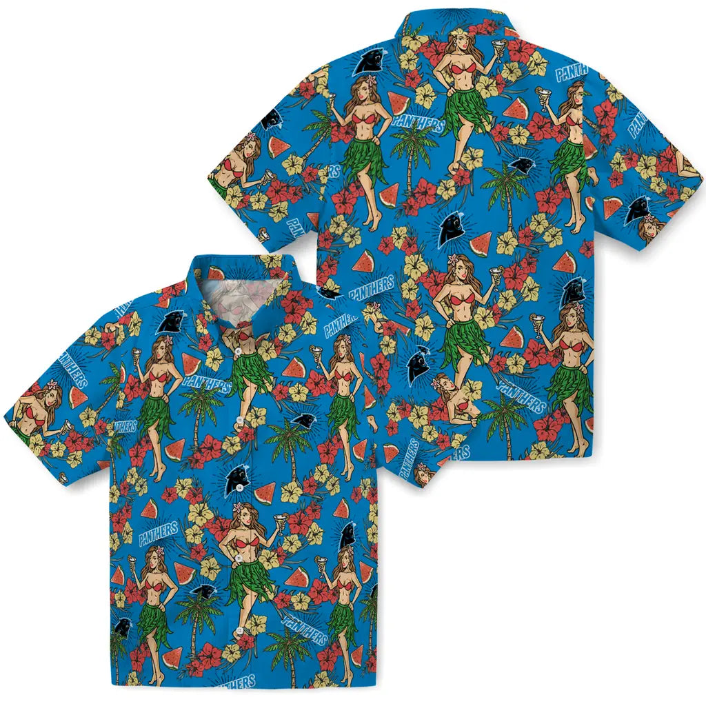 Carolina Panthers Hawaiian Shirt - Hawaiian Girls Design | Moonbestprint