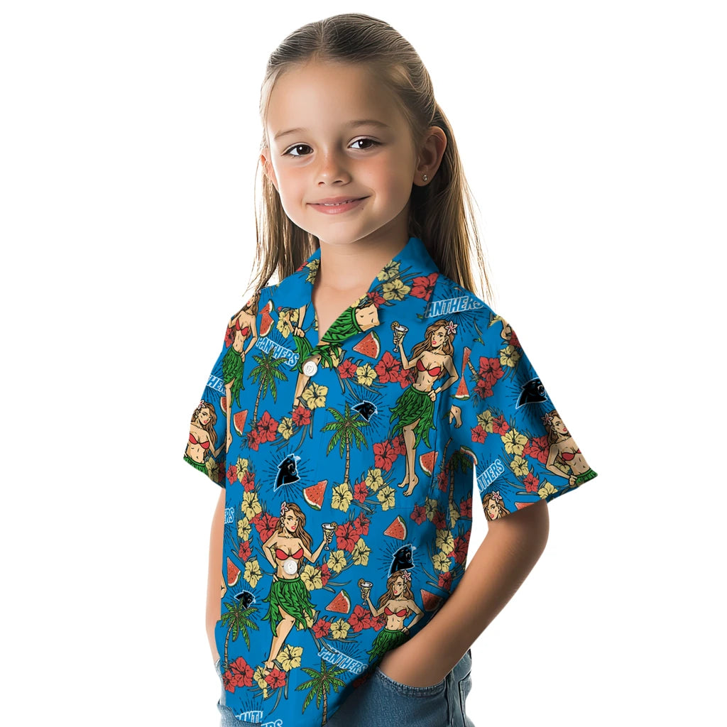 Carolina Panthers Hawaiian Shirt - Hawaiian Girls Design | Moonbestprint