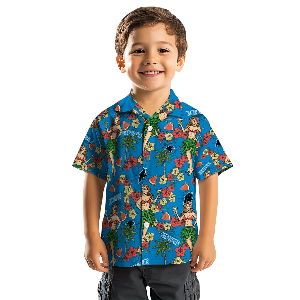 Carolina Panthers Hawaiian Shirt - Hawaiian Girls Design | Moonbestprint