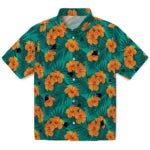 Carolina Panthers Hawaiian Shirt - Hibiscus and Palm Leaves | Moonbestprint