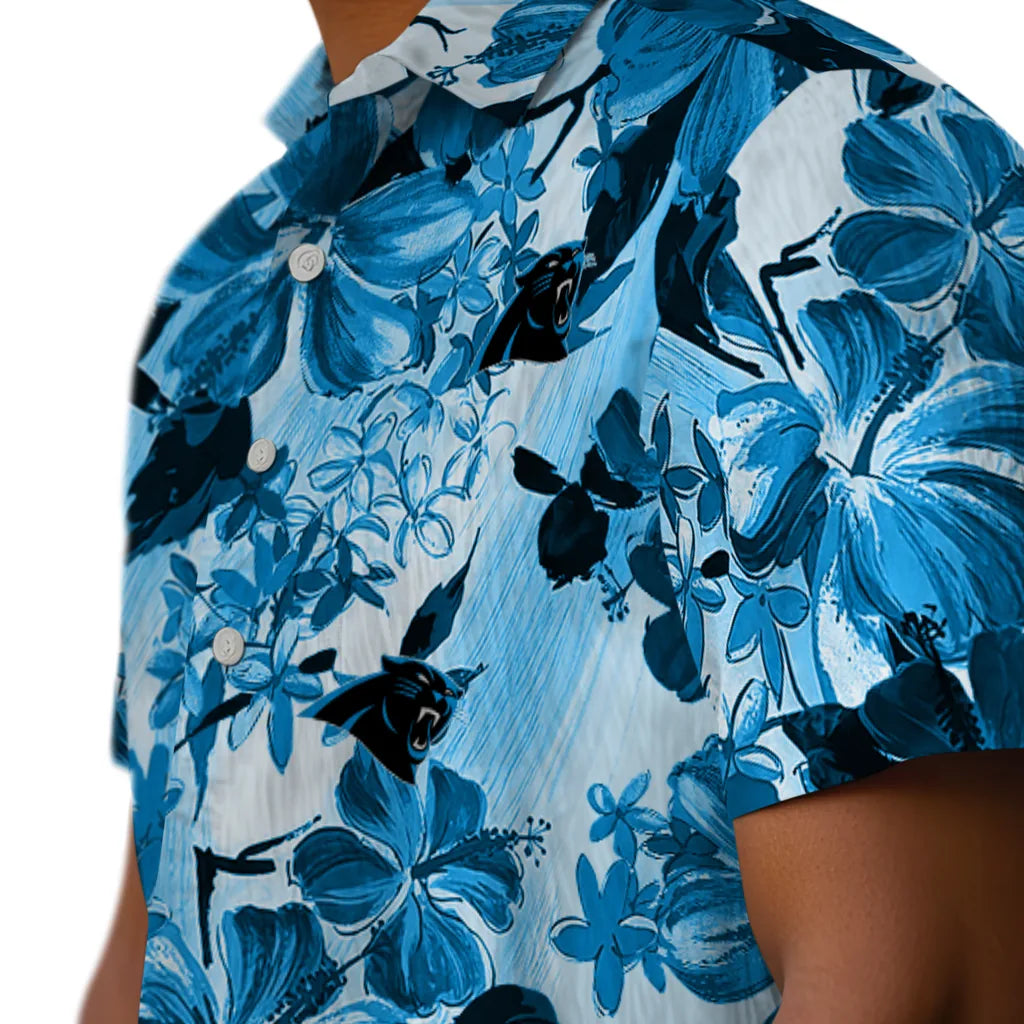 Carolina Panthers Hawaiian Shirt - Hibiscus Arrangement | Moonbestprint