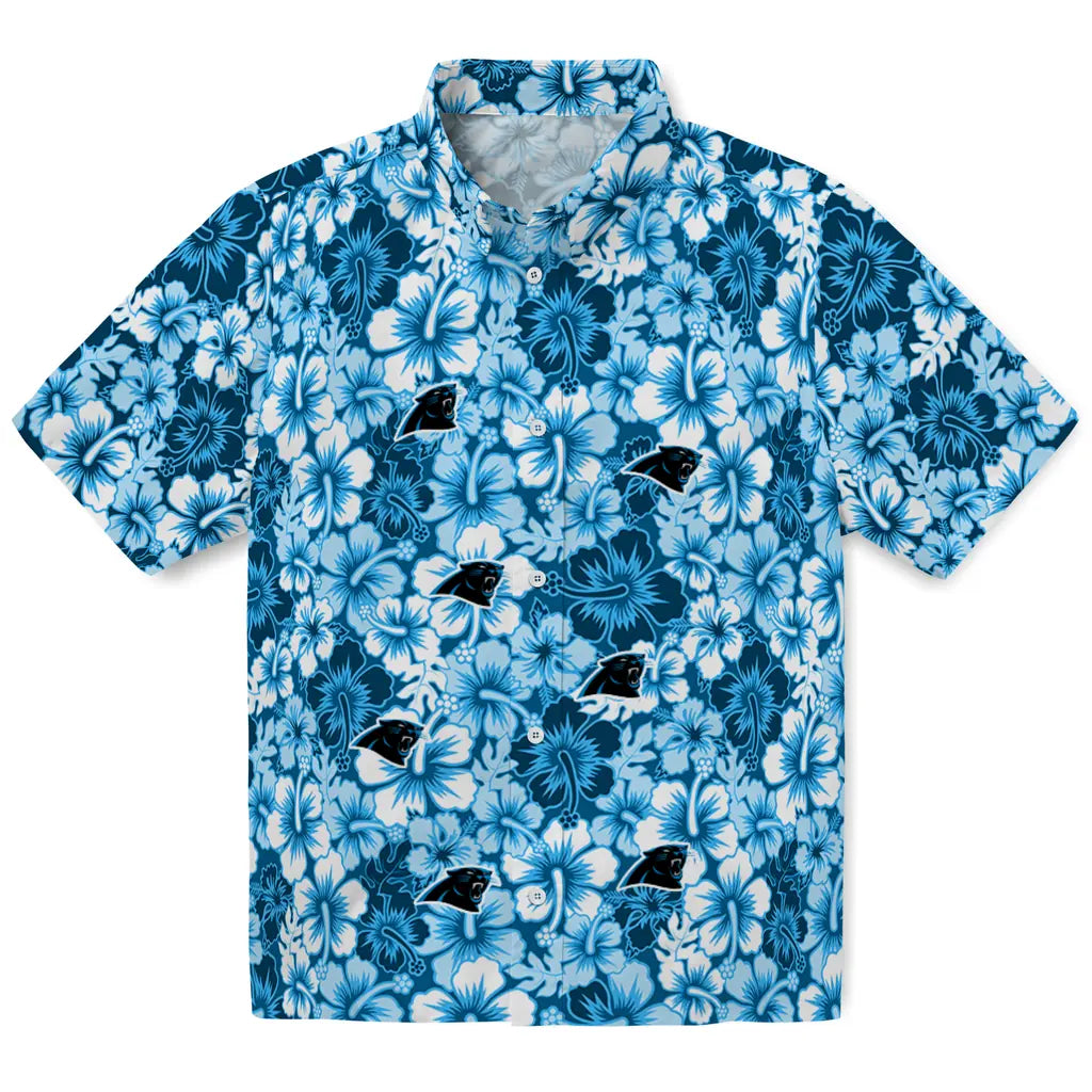 Carolina Panthers Hawaiian Shirt - Hibiscus Blooms | Moonbestprint