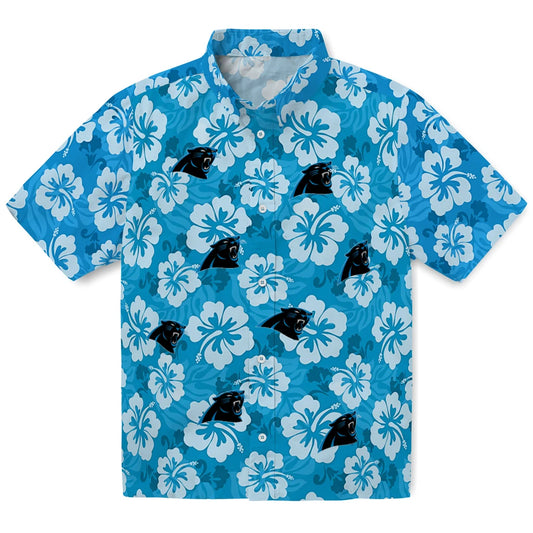 Carolina Panthers Hawaiian Shirt - Hibiscus Cluster | Moonbestprint