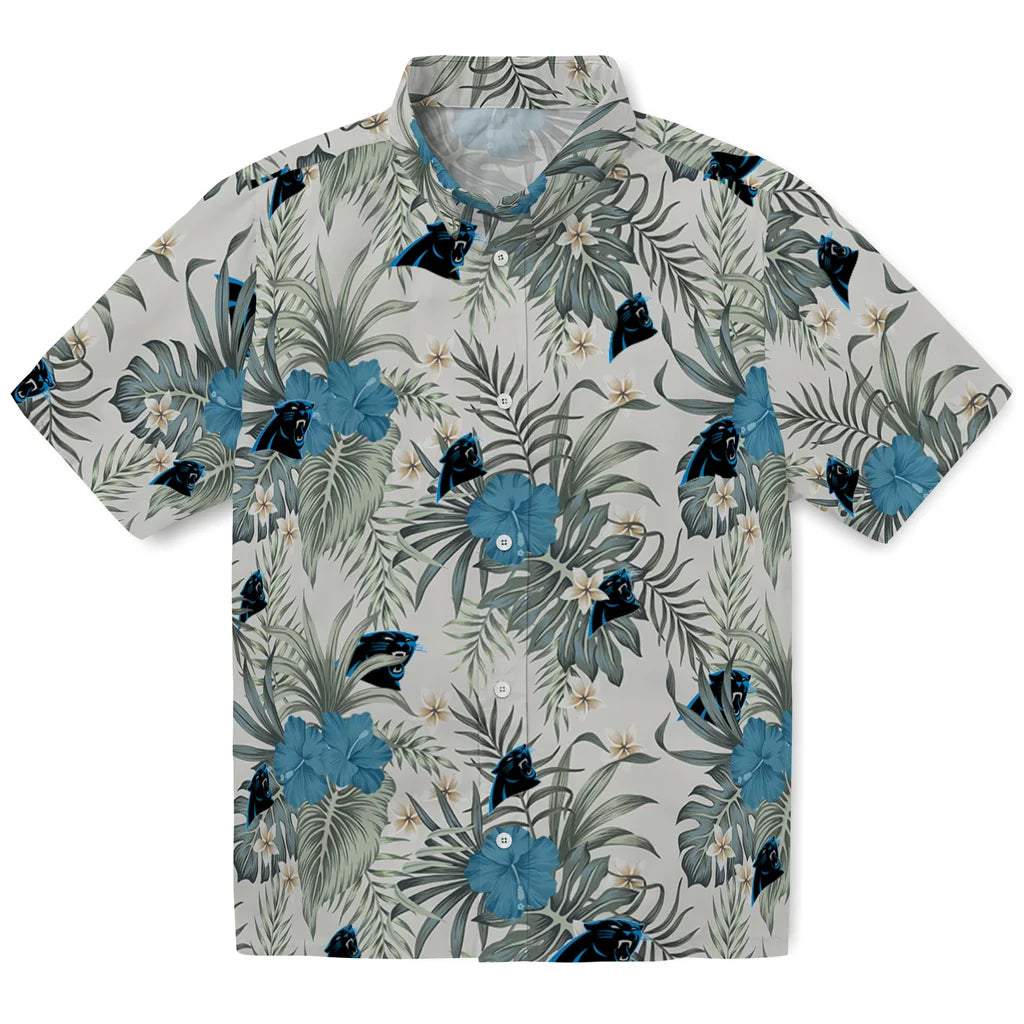 Carolina Panthers Hawaiian Shirt - Hibiscus Designs | Moonbestprint