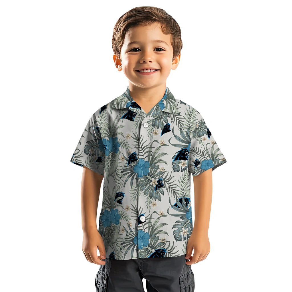 Carolina Panthers Hawaiian Shirt - Hibiscus Designs | Moonbestprint