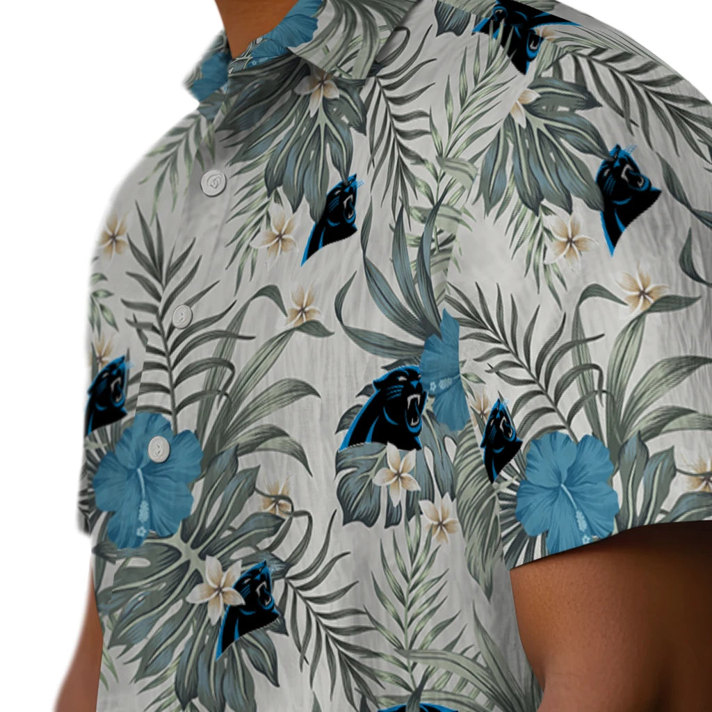 Carolina Panthers Hawaiian Shirt - Hibiscus Designs | Moonbestprint