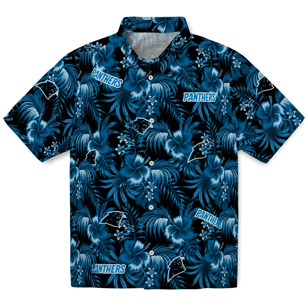 Carolina Panthers Hawaiian Shirt - Hibiscus Exotic | Moonbestprint