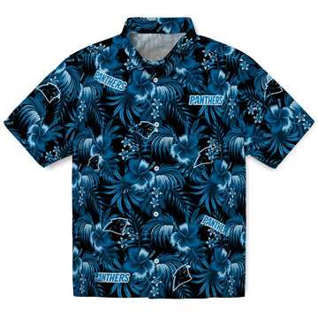Carolina Panthers Hawaiian Shirt - Hibiscus Exotic | Moonbestprint