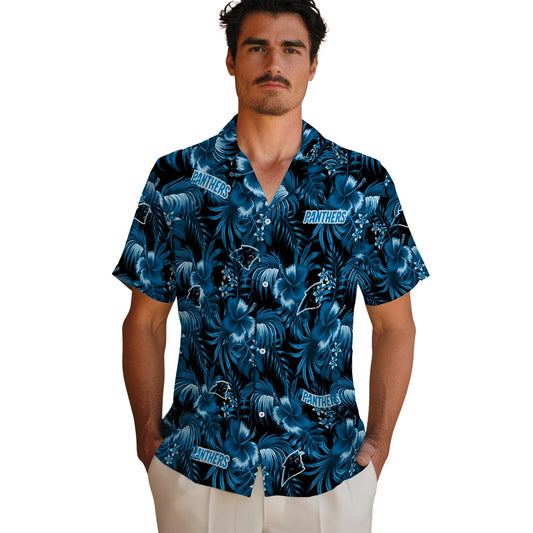 Carolina Panthers Hawaiian Shirt - Hibiscus Exotic | Moonbestprint