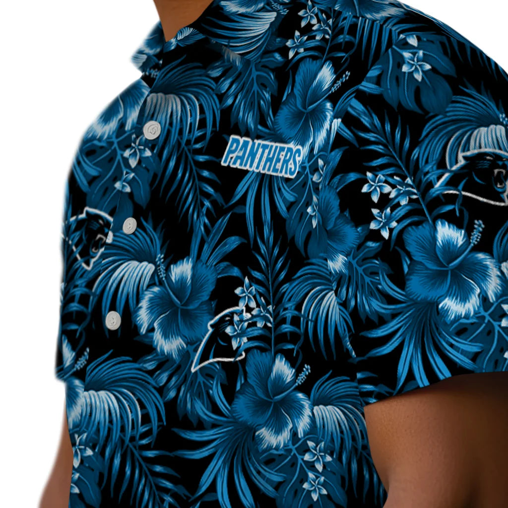 Carolina Panthers Hawaiian Shirt - Hibiscus Exotic | Moonbestprint