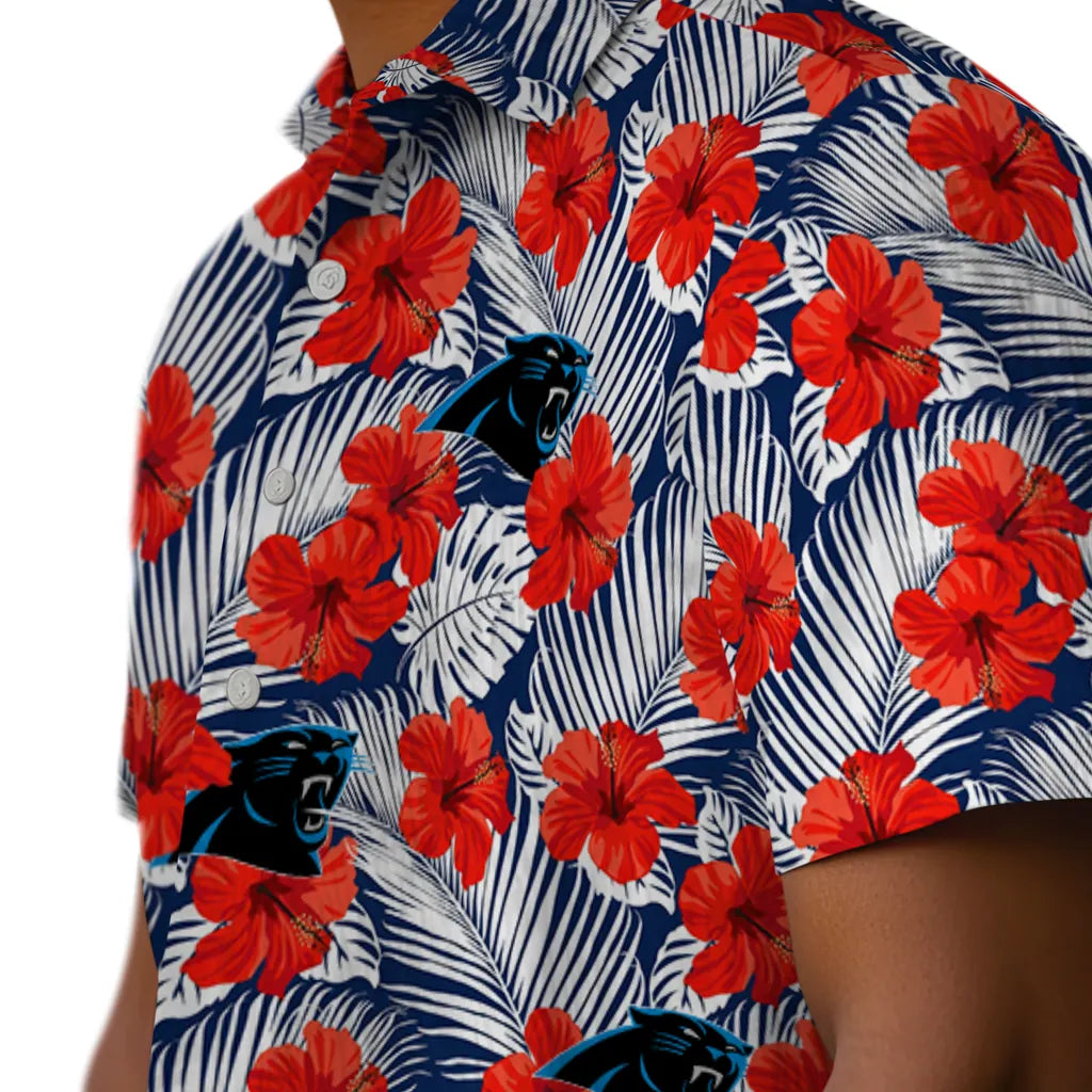 Carolina Panthers Hawaiian Shirt - Hibiscus Fiesta | Moonbestprint
