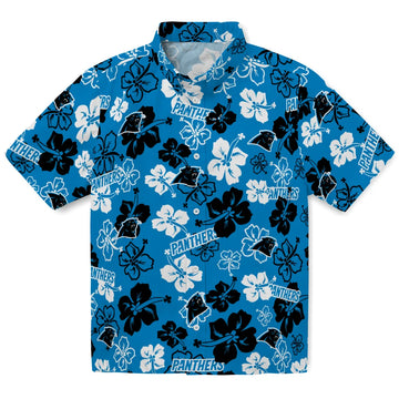Carolina Panthers Hawaiian Shirt - Hibiscus Flower Design | Moonbestprint