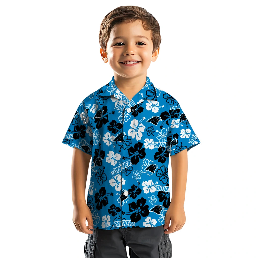 Carolina Panthers Hawaiian Shirt - Hibiscus Flower Design | Moonbestprint