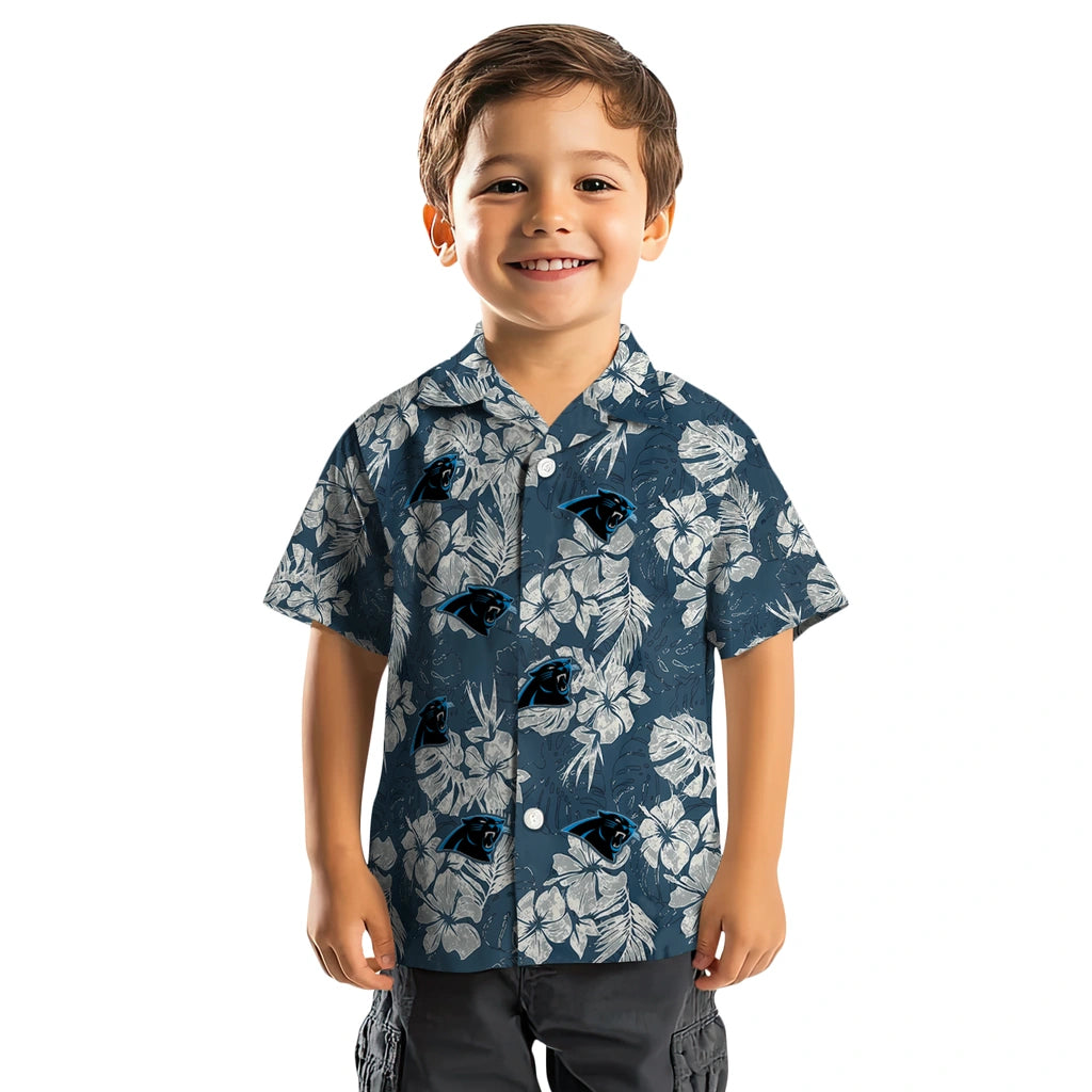 Carolina Panthers Hawaiian Shirt - Hibiscus Flowers | Moonbestprint