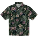 Carolina Panthers Hawaiian Shirt - Hibiscus Leaves Pattern | Moonbestprint