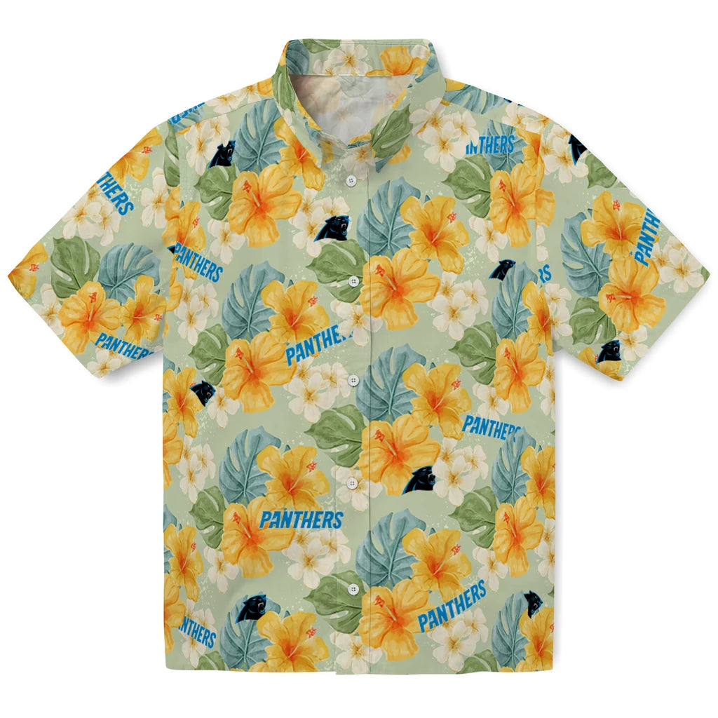 Carolina Panthers Hawaiian Shirt - Hibiscus Mood | Moonbestprint