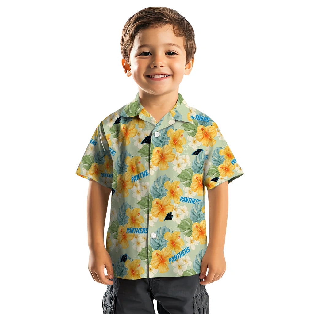 Carolina Panthers Hawaiian Shirt - Hibiscus Mood | Moonbestprint