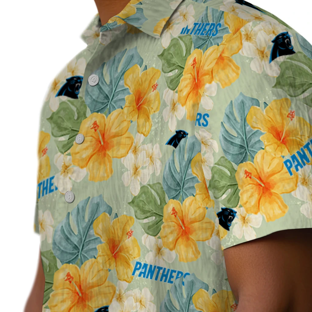 Carolina Panthers Hawaiian Shirt - Hibiscus Mood | Moonbestprint