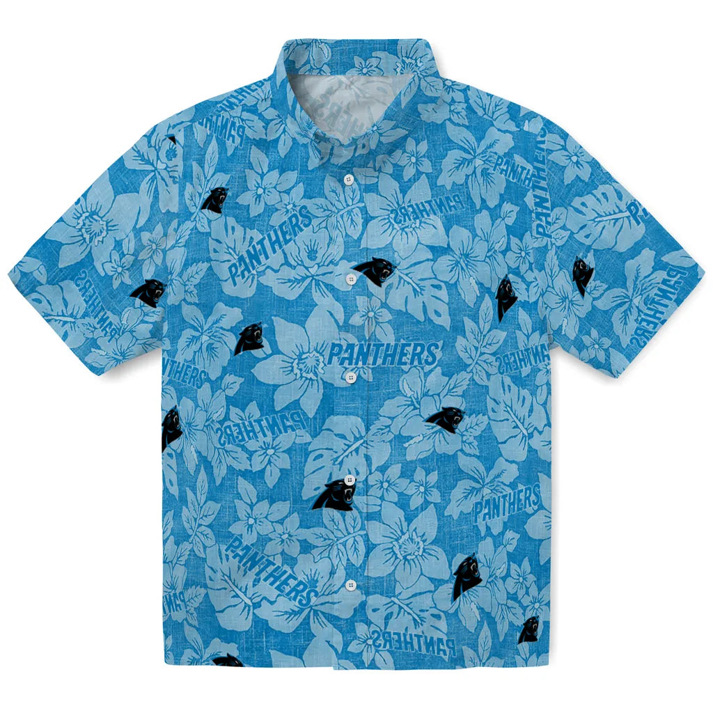 Carolina Panthers Hawaiian Shirt - Hibiscus Oasis | Moonbestprint