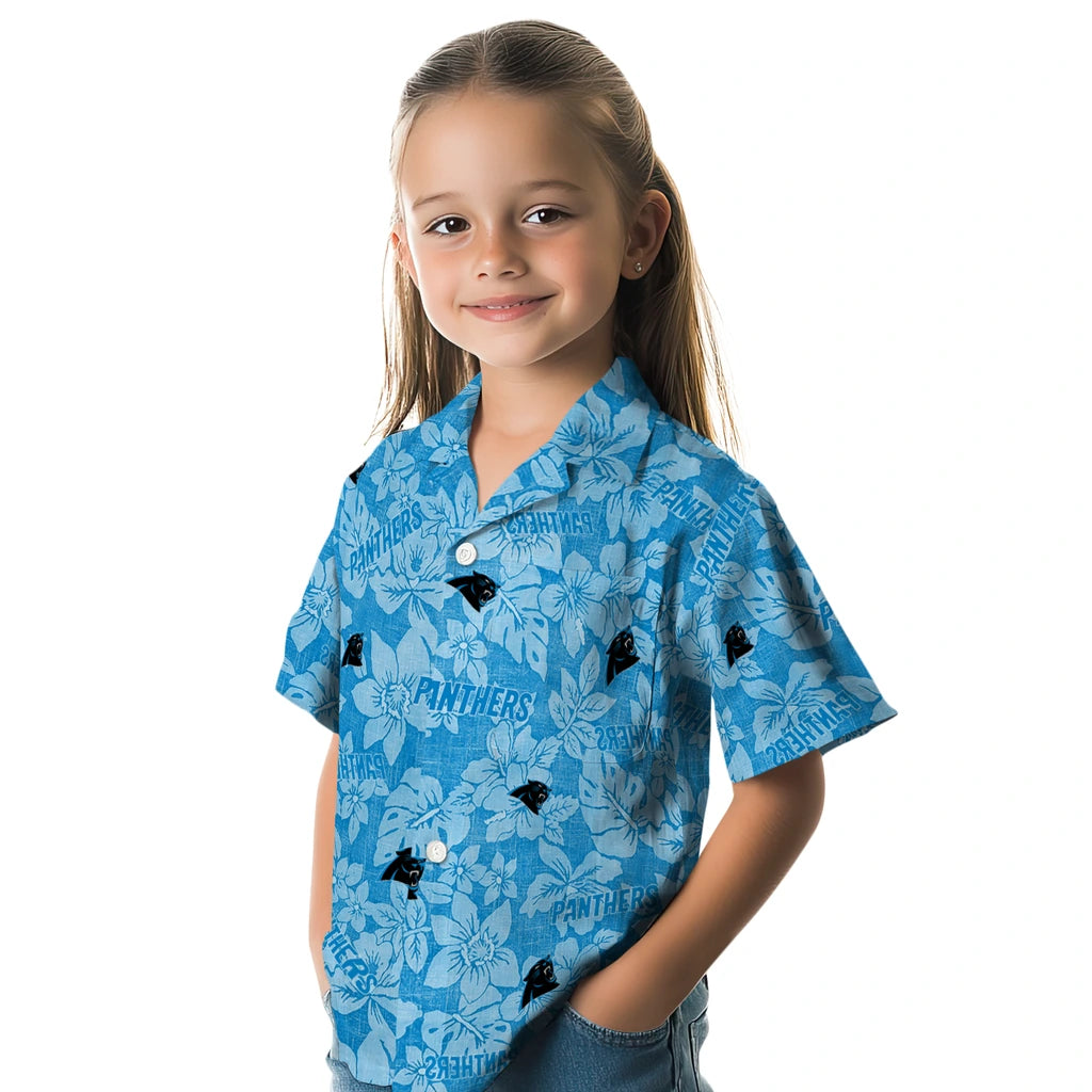 Carolina Panthers Hawaiian Shirt - Hibiscus Oasis | Moonbestprint