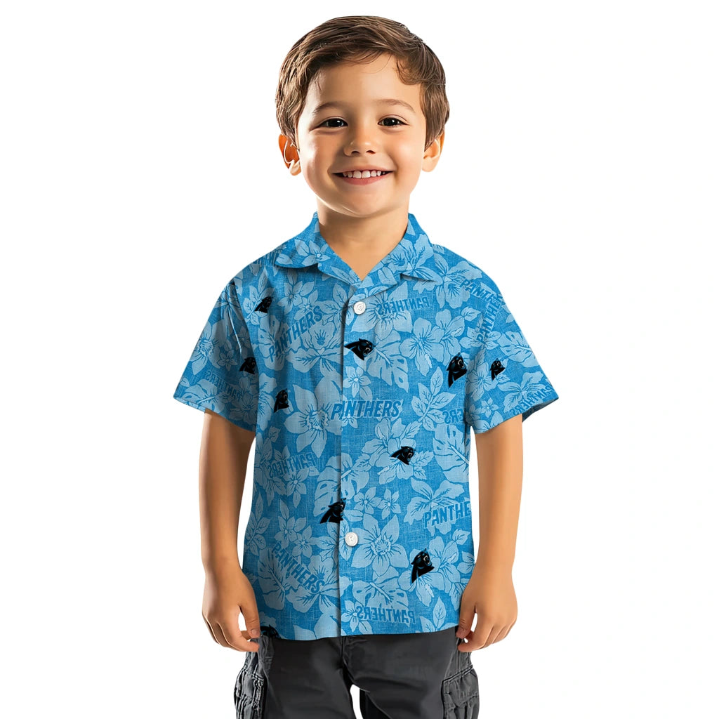Carolina Panthers Hawaiian Shirt - Hibiscus Oasis | Moonbestprint