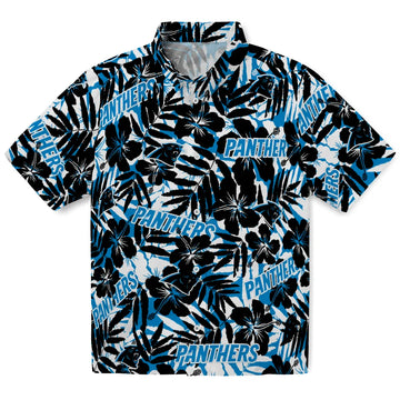 Carolina Panthers Hawaiian Shirt - Hibiscus Overlay | Moonbestprint