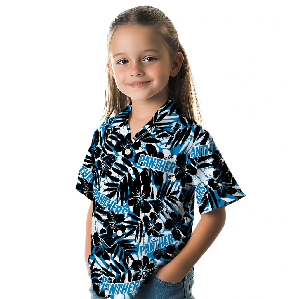 Carolina Panthers Hawaiian Shirt - Hibiscus Overlay | Moonbestprint
