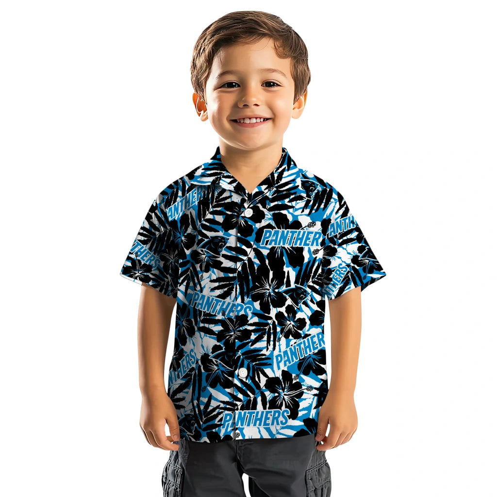 Carolina Panthers Hawaiian Shirt - Hibiscus Overlay | Moonbestprint