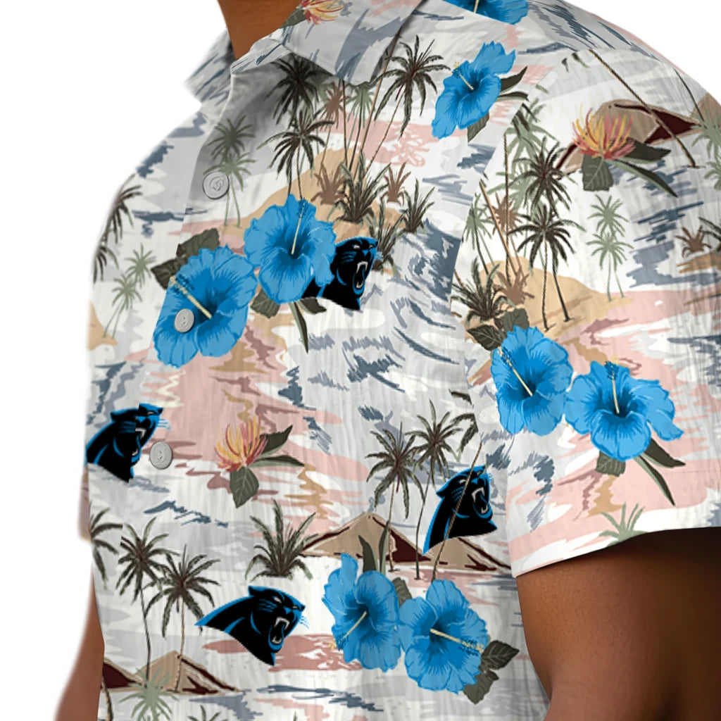 Carolina Panthers Hawaiian Shirt - Hibiscus Seaside | Moonbestprint