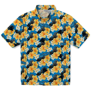 Carolina Panthers Hawaiian Shirt - Hibiscus Tropics | Moonbestprint