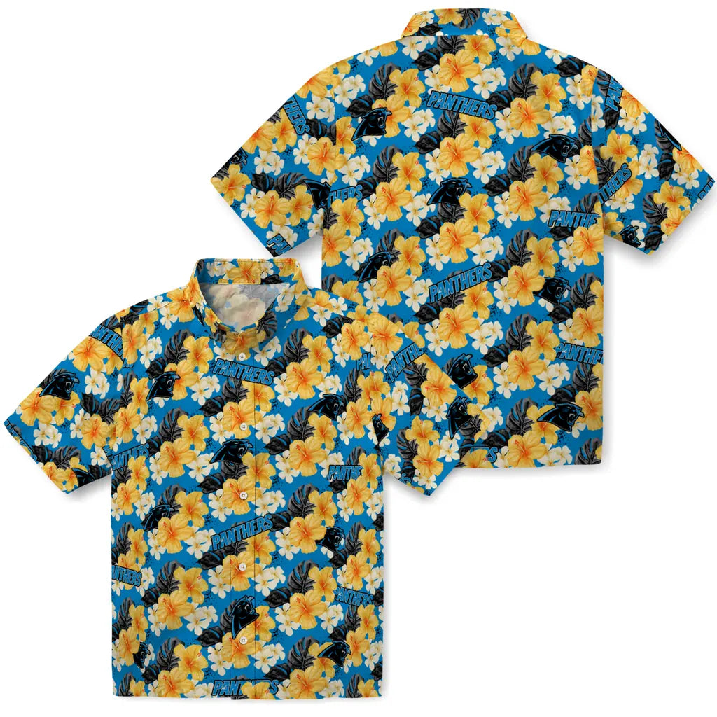 Carolina Panthers Hawaiian Shirt - Hibiscus Tropics | Moonbestprint