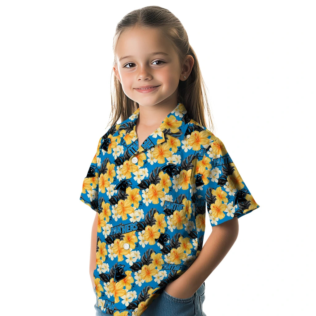 Carolina Panthers Hawaiian Shirt - Hibiscus Tropics | Moonbestprint