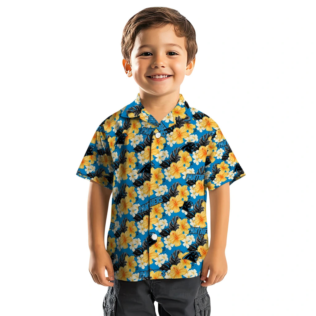 Carolina Panthers Hawaiian Shirt - Hibiscus Tropics | Moonbestprint