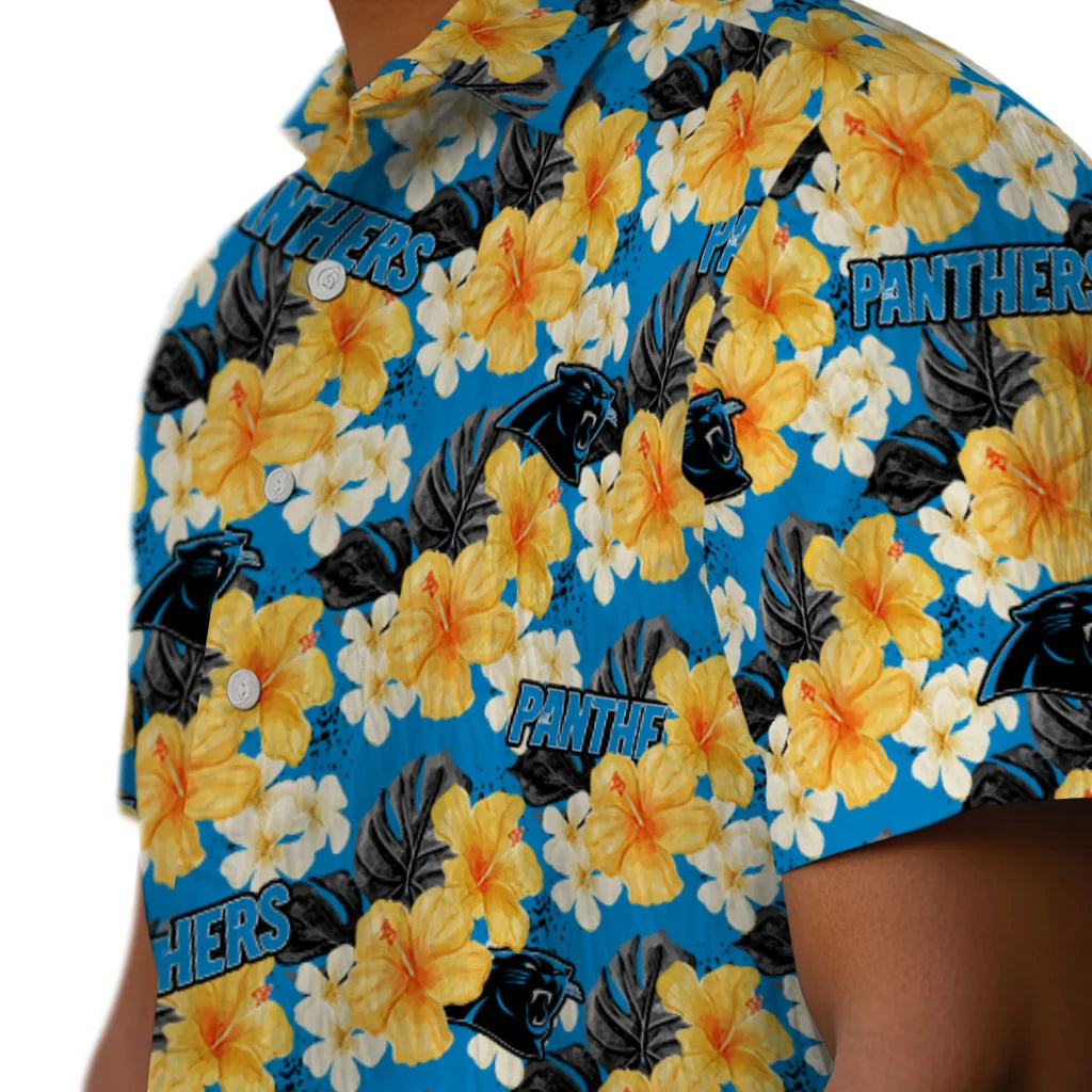 Carolina Panthers Hawaiian Shirt - Hibiscus Tropics | Moonbestprint
