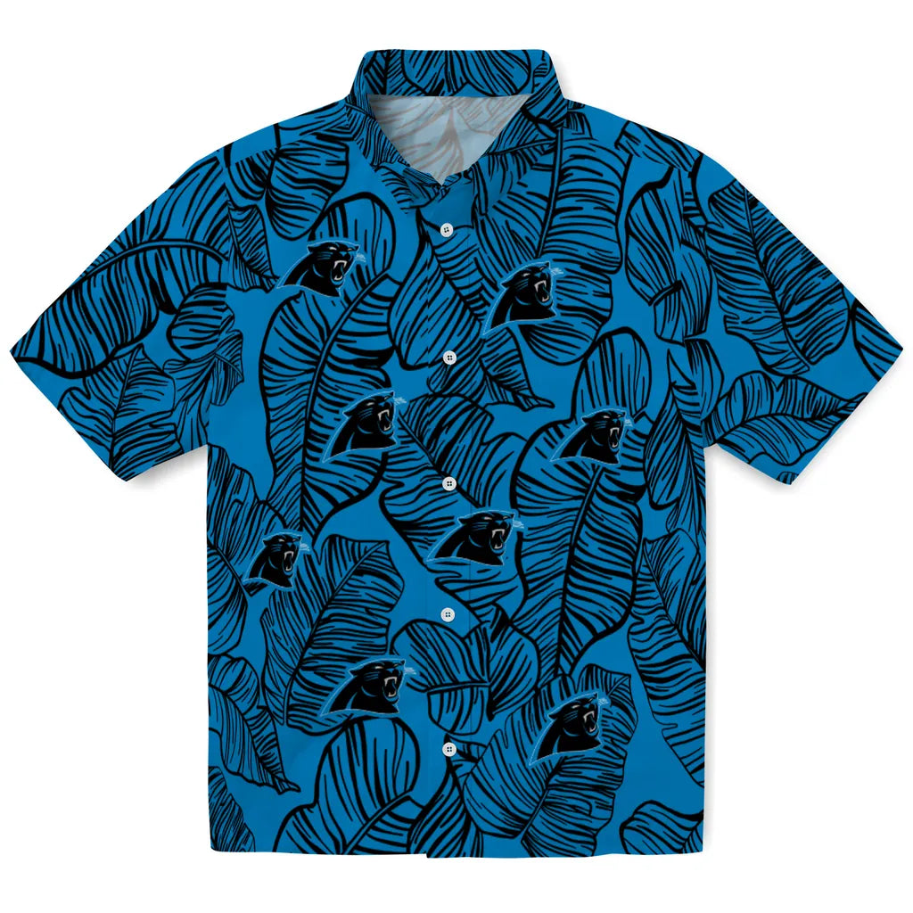 Carolina Panthers Hawaiian Shirt - Leaf Outline | Moonbestprint