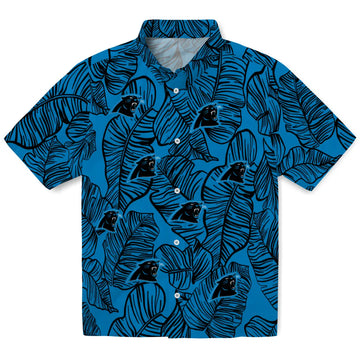 Carolina Panthers Hawaiian Shirt - Leaf Outline | Moonbestprint