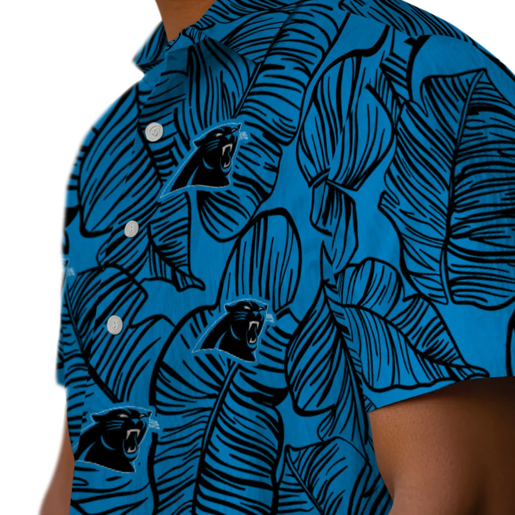 Carolina Panthers Hawaiian Shirt - Leaf Outline | Moonbestprint