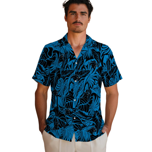 Carolina Panthers Hawaiian Shirt - Monstera Layer | Moonbestprint