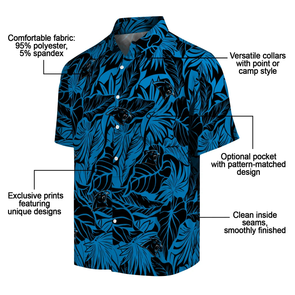 Carolina Panthers Hawaiian Shirt - Monstera Layer | Moonbestprint