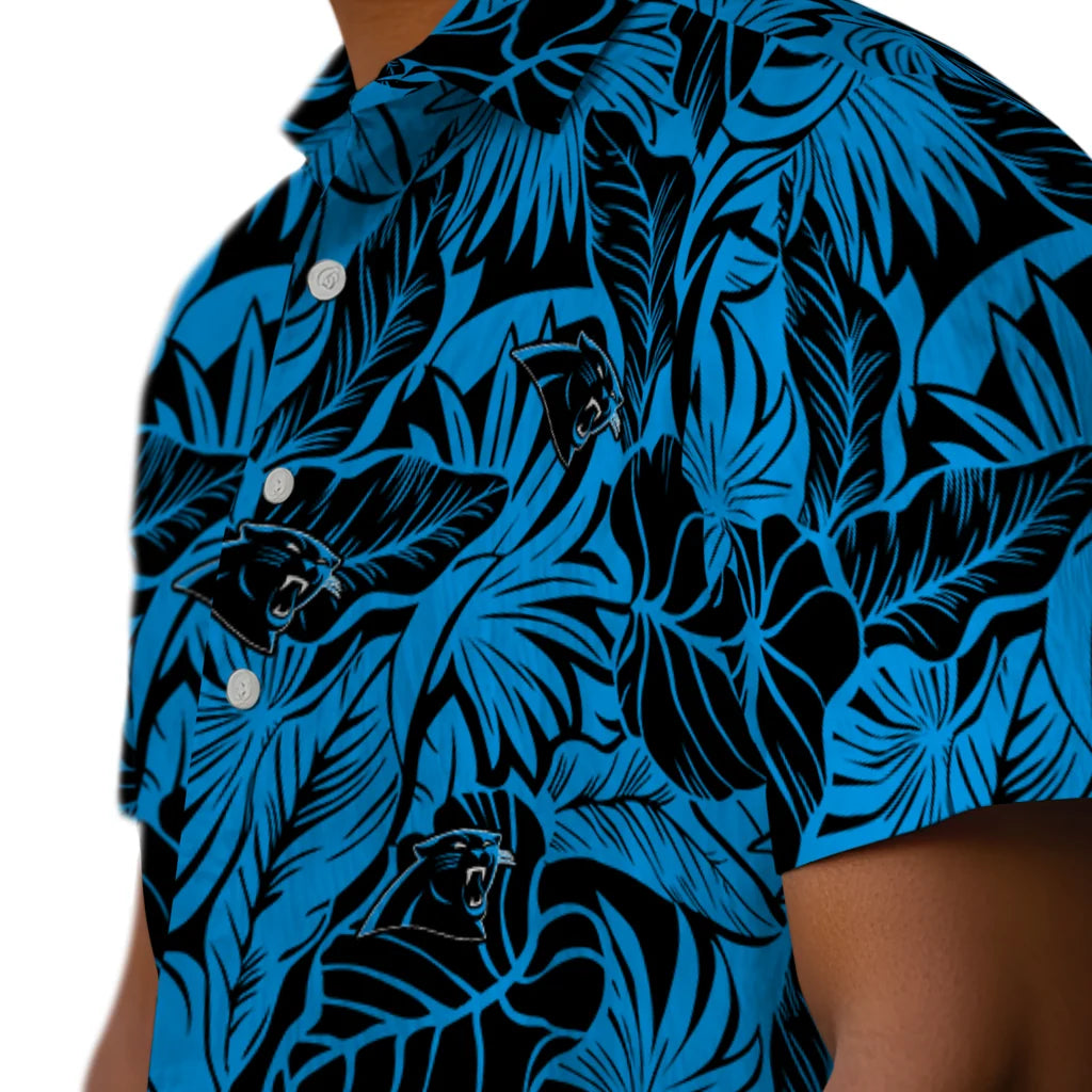 Carolina Panthers Hawaiian Shirt - Monstera Layer | Moonbestprint