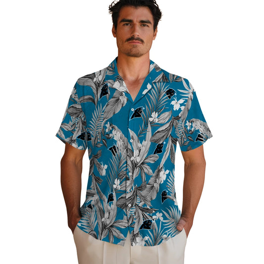 Carolina Panthers Hawaiian Shirt - Palm Leaves | Moonbestprint