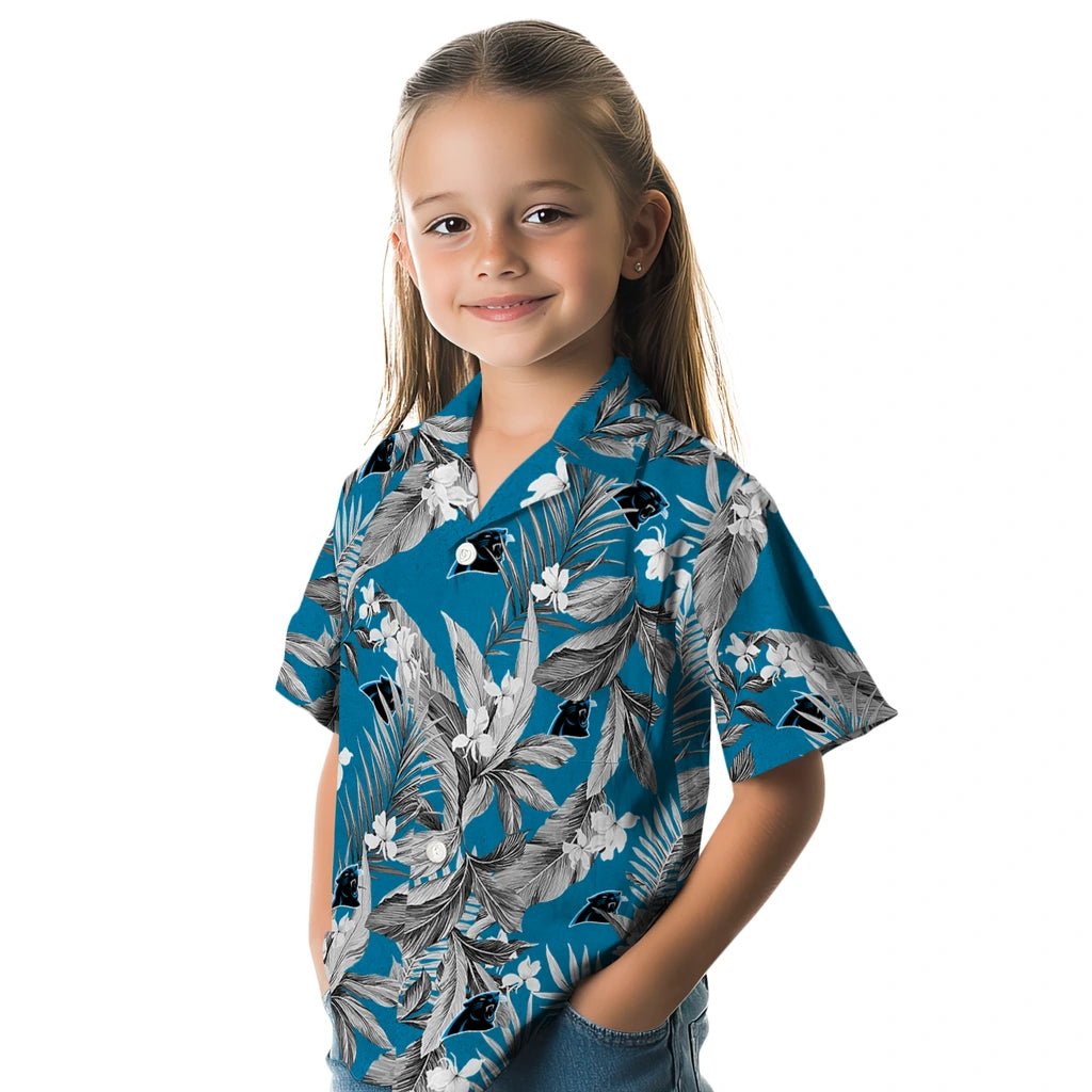 Carolina Panthers Hawaiian Shirt - Palm Leaves | Moonbestprint