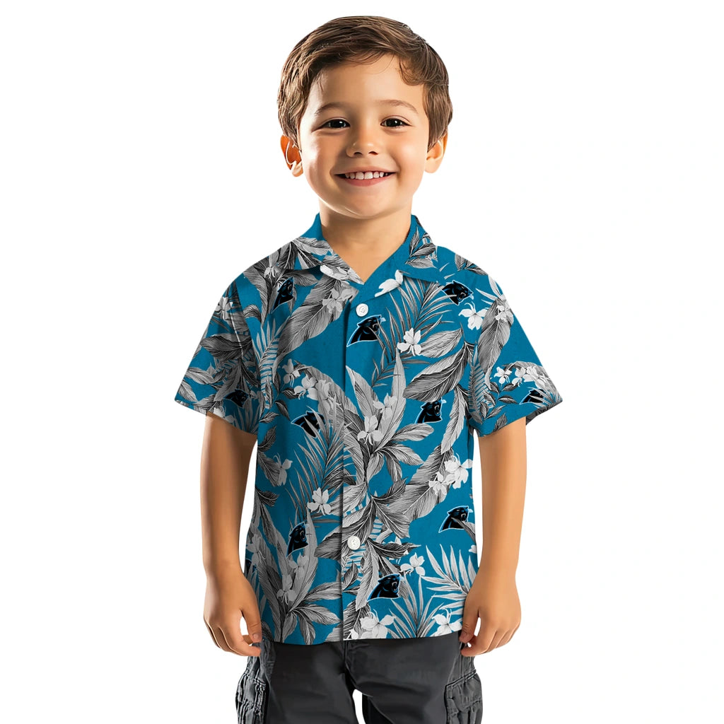 Carolina Panthers Hawaiian Shirt - Palm Leaves | Moonbestprint