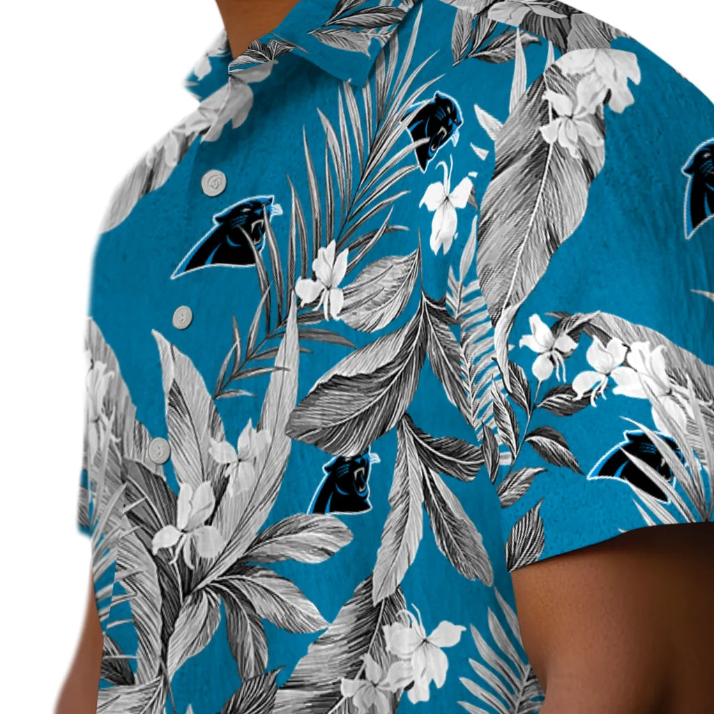 Carolina Panthers Hawaiian Shirt - Palm Leaves | Moonbestprint