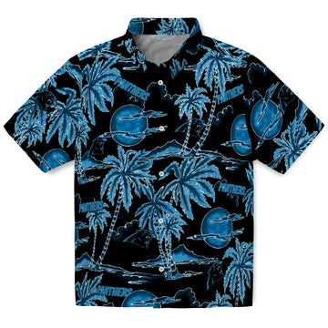 Carolina Panthers Hawaiian Shirt - Palm Sunset | Moonbestprint