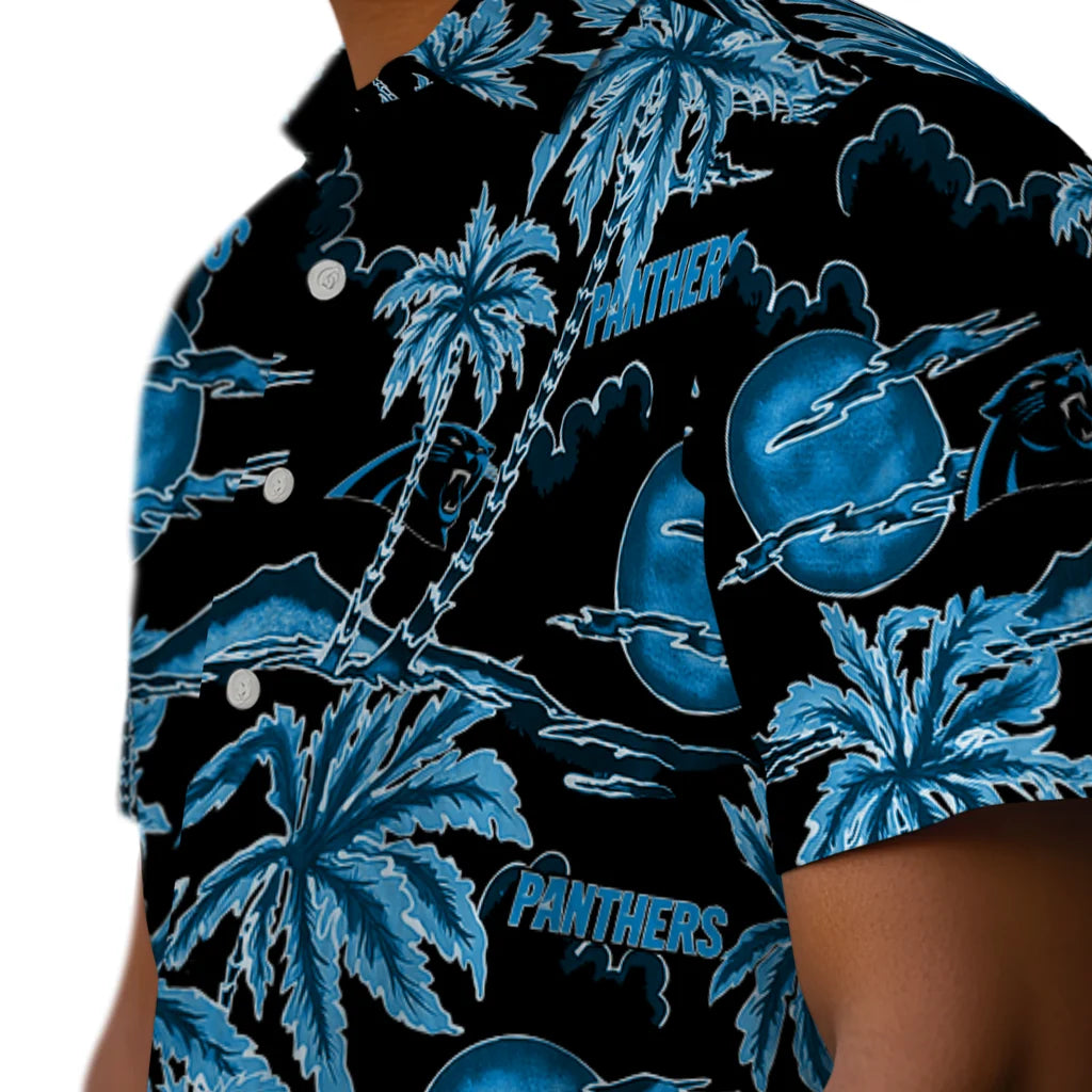Carolina Panthers Hawaiian Shirt - Palm Sunset | Moonbestprint