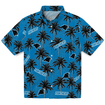 Carolina Panthers Hawaiian Shirt - Palm Tree Motif | Moonbestprint